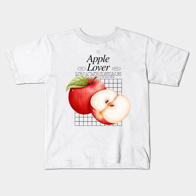 Apple Lover - Fruit Lover Gardener - Malus domestica Kids T-Shirt by Millusti